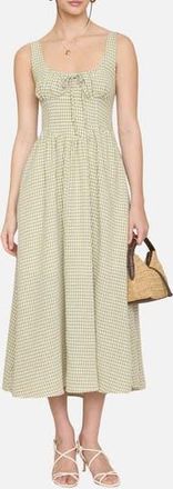 Blu Pepper Gingham Fit & Flare Midi Dress in Olive at Nordstrom Rack, Size Medium
