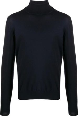 La Fileria Truien & Vesten, Heren, Blauw, 4Xl, Wol, Ribbed Roll-Neck Jumper