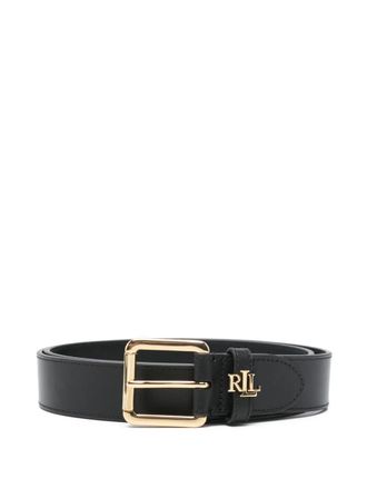 Lauren Ralph Lauren logo-detail belt - women - Calf Leather - L - Black