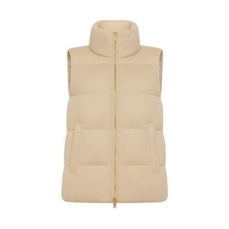 Peuterey Waistcoats, female, Beige, XS, Gold Vest for Women