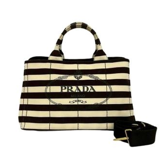Prada Pre-owned Tote Bags, female, Multicolor, Size: ONE SIZE Pre-owned Vintage Canvas Tote Bag