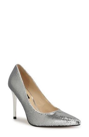 Nine West Fresh Pointed Toe Pump in Silver Sequin at Nordstrom Rack, Size 6.5