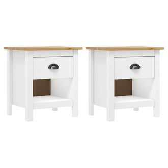 vidaXL Vidaxl - Mesitas De Noche 2 Uds Hill Madera Maciza De Pino 46x35x49,5 Cm