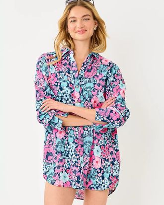 Lilly Pulitzer Kwitney Long Sleeve Cotton Cover-Up
