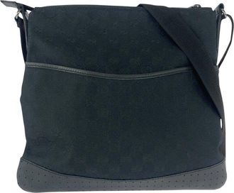 Gucci Black Gg Canvas & Leather Shoulder Bag (Authentic Pre-Loved)