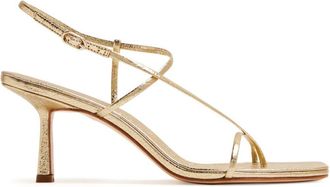 Studio Amelia Cross Front 70mm laminated-leather sandals - women - Leather/Leather/Leather - 36 - Gold
