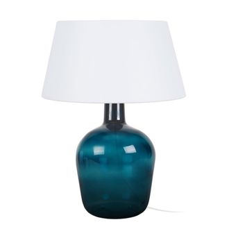 Tosel L&aacute;mpara de mesavidrio Alt.50cm azul Pantalla: blanco