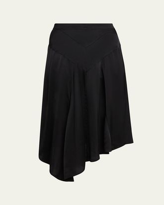 Officine G&eacute;n&eacute;rale Anisea Flared Asymmetric Midi Skirt