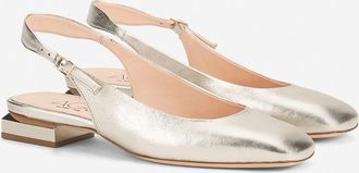 AGL Womens Sandy Metallic Block Flat In Gold