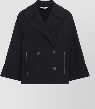 PESERICO cashmere wool double-breasted short coat