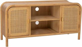Wanderlust Deco Mueble Bajo De Madera Y Rat&aacute;n Marr&oacute;n 120x39x60h Cm