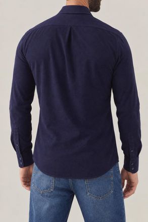 Brunello Cucinelli Cotton Button-Down Shirt - Navy