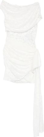 Self Portrait Gedrapeerde mini-jurk met kant - Wit