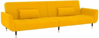 vidaXL Vidaxl - Sof&aacute; Cama De 2 Plazas Con Dos Cojines Terciopelo Amarillo