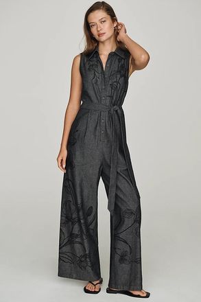 Ranna Gill Denim Wide-Leg Jumpsuit
