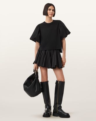 AllSaints Cotton Jess Relaxed Woven T-Shirt, Size: XS