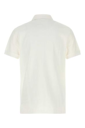 Burberry Mens White Piquet Polo Shirt Exterior: Cotton T-shirts And Polos