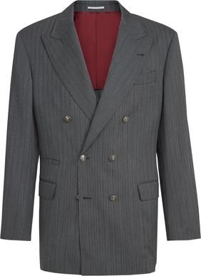 Brunello Cucinelli Virgin wool blazer in Dark Grey at Nordstrom, Size 54 It