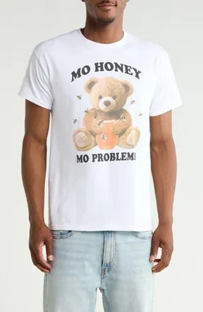 Riot Society Mo Honey Problems Bear Graphic Tee in White at Nordstrom Rack, Size Xx-Large