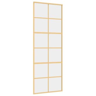 Berkfield Home Sliding Door Gold 76x205 cm Clear ESG Glass & Aluminium