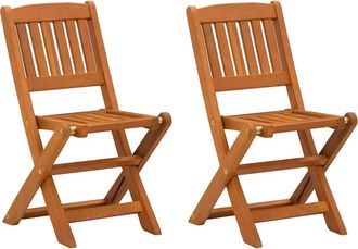 vidaXL Sillas Plegables Infantiles 2 Uds Madera Maciza Eucalipto Vidaxl
