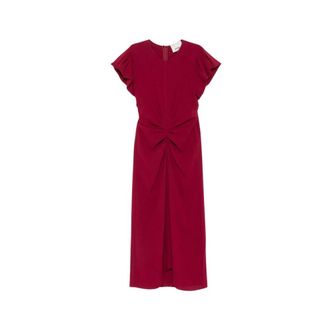 Isabel Marant Midi Jurk met Draping - Dames - Jurken - Rood - Maat: XS
