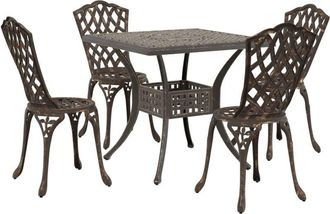 vidaXL Garden Table Set 5 pcs Bronze Cast Aluminium vidaXL