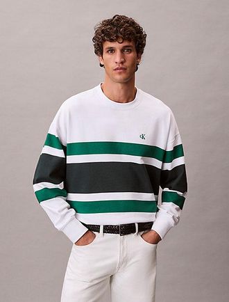 Calvin Klein Sudadera de felpa a rayas de gran calidad