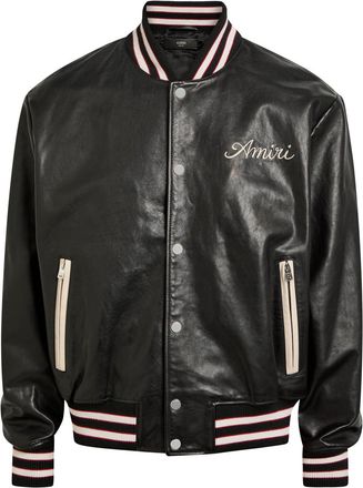 Amiri Club Amiri Appliquéd Leather Varsity Jacket - Black - 52 (IT52 / XL)