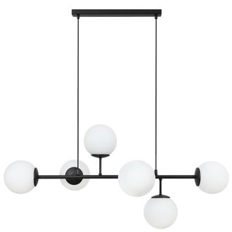 OEM L&aacute;mpara De Techo Siena Negra 6 Pantallas Planas Blancas E14 Brazos Largos