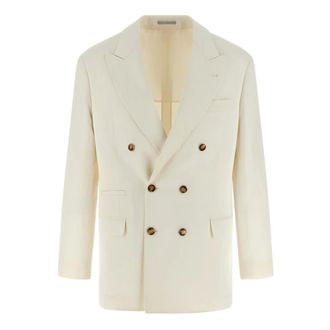 Brunello Cucinelli Linen Silk Blazer - male - Brunello Cucinelli - Blazers - White - L - Suits