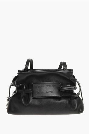 Off-white Effen leren clutch in zwart