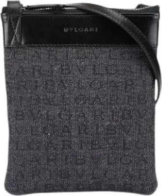Bulgari Pre-owned Cross Body Bags, female, Blue, Size: ONE SIZE Pre-owned Canvas Shoulder Bag