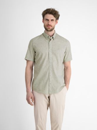 Lerros Kurzarmhemd LERROS, Herren, Gr. XXL, N-Gr, grau (tinted grau), Web, Obermaterial: 60% Polyester, 40% Baumwolle, meliert, regular fit taillenbedeckt, H