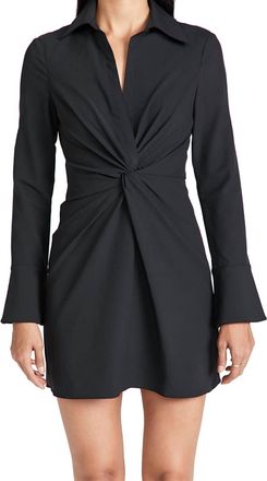 Cinq à Sept Womens Ruched Front Polo Collar Mckenna Mini Dress In Black