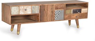 Giner&Colomer Mueble tv fabricado en madera de mango nogal claro