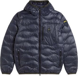 Blauer Piumino trapuntato con cappuccio - Blu