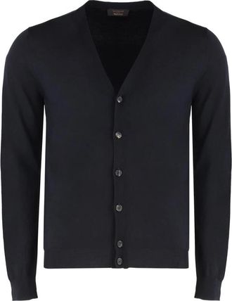 Slowear V-hals Cardigan met Knopen - Heren - Vesten - Blauw - XL - Truien & Vesten