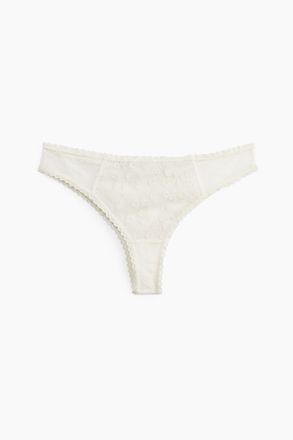 H&M Brazil Slip aus bestickter Spitze - White
