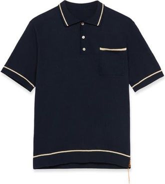 Fortela Herrison Cotton Short Sleeve Polo in Blue at Nordstrom, Size Medium