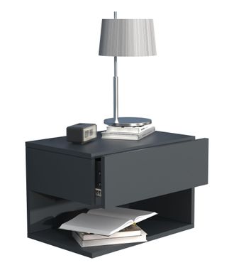 ebuy24 Ebuy24 - Armario De Noche Vcm Caj&oacute;n De Pared Tablero De Pared Mesita De Noche Dimensiones Aprox. Al. 30 X An. 45 X P. 32 Cm - Usal Xl 45 Cm (antracita