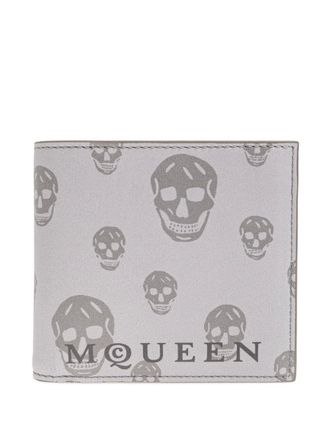 Alexander McQueen skull-print wallet - men - Calf Leather - One Size - Grey