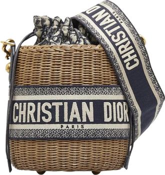 Dior Pre-owned Oblique Wicker Bucket Bag - Dames - Vintage Tas - Bruin - ONE Size - Vintage