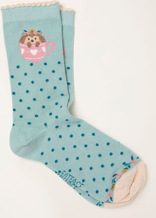 Fat Face FatFace Green Haze Hedgehog Socks