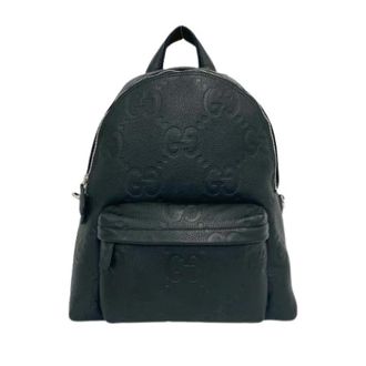 Gucci Pre-owned Jumbo GG Leren Rugzak - Heren - Pre-owned - Zwart - Maat: ONE Size Leer