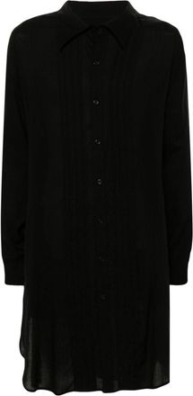 Yohji Yamamoto pleat-detail shirt - men - Cellulose - 3 - Black
