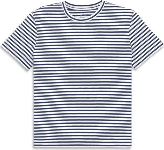 primary Adult Easy Crewneck Stripe Tee in Sunwashed Navy White Stripes at Nordstrom, Size Xx-Large