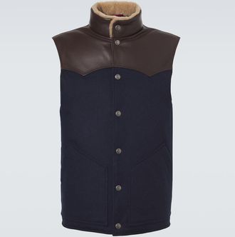 Brunello Cucinelli Gilet in lana con shearling