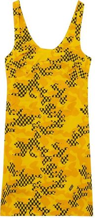 GCDS Printed Mini Dress - Dames - Korte kleedjes - Geel - S - Katoen - Kleedjes