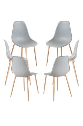 Regalos Miguel Packs Sillas Comedor - Pack 6 Sillas Mykle - Gris Claro